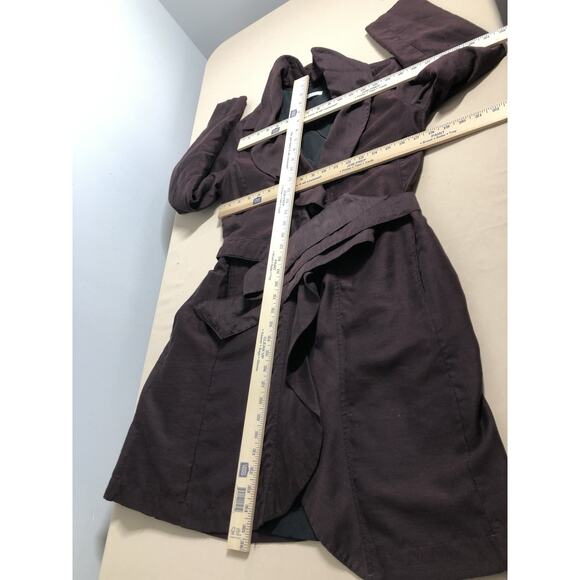 Sistè’s Made In Italy Pea Coat Purple SM Pocket Long Sleeve Open Wool Blended - Picture 9 of 11